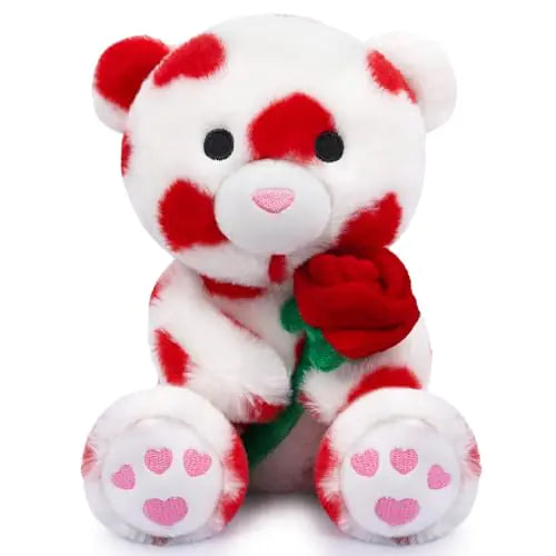 JIZWPOOM Valentines Day PlushValentines Teddy Bear Plush Rose Teddy Bear Valentines Stuffed Animal Bear Valentines Day Gift for Her & Boyfriend Valentines Day Party Decor